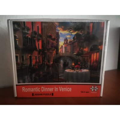 Puzzle 1000 Teile, Venedig Romantik Kanal, Motiv 70x50cm,...