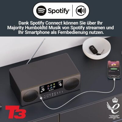 CD Internetradio, DAB+, Bluetooth, AUX, Weckfunktion, Majority Humboldt, GEPRÜFT