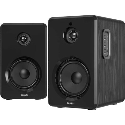 PC-Lautsprecher schwarz mit Fernbed., BT,Aux, 1 Paar, Majority D40, GEPRÜFT- GUT