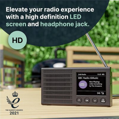 Akkuradio DAB+ UKW, BT, Farbdisplay, Kopfhörer, Majority Eddington,GEPRÜFT GUT
