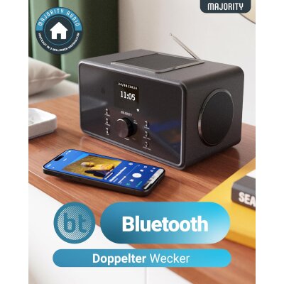 WLAN Internet-Radio, Küchenradio,DAB, BT,2.1, Majority Bard,schwarz, WIE NEU