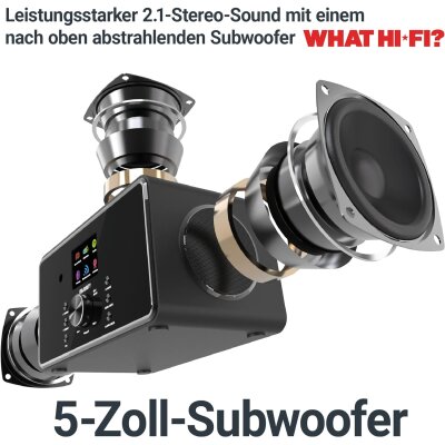 WLAN Internet-Radio, Küchenradio,DAB, BT,2.1, Majority Bard,schwarz,GEPRÜFT- GUT