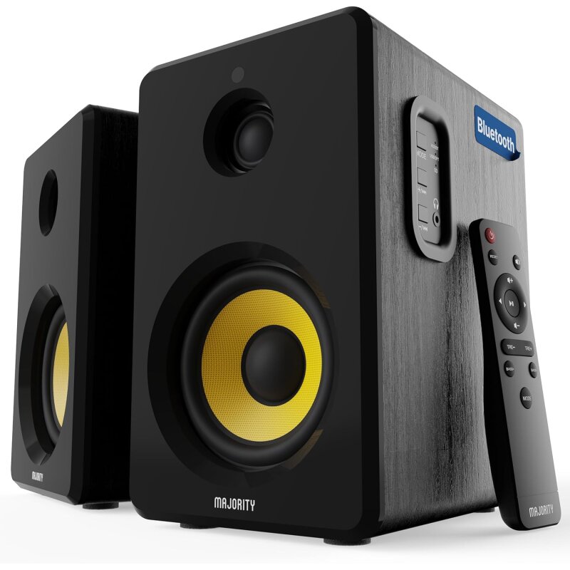 Regallautsprecher, Aktiv, gelbe Kevlarmembran, 1 Paar, Majority D40X, WIE NEU