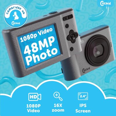 Digitalkamera 48MP 1080p Kinderkamera Set mit 32GB Stativ ClickID CAM20 WIE NEU