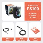 Bluetooth Karaokebox für Kinder, Licht, Mikrofon, Oakcastle PS100 GEPRÜFT
