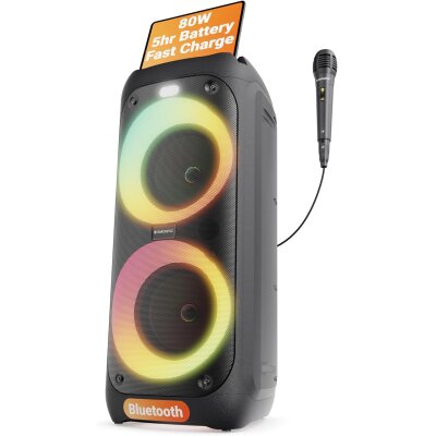 Partybox 80W, Bluetooth,LED, Karaoke, USB/SD, FM –...