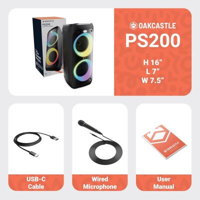 Partybox 80W, Bluetooth,LED, Karaoke, USB/SD, FM –...