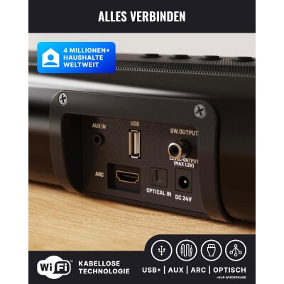 TV Soundbar + Integrierter Sub, HDMI, BT 5.0, Majority...
