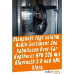 Kopfhörer, Faltbar, BT, Over-Ear,schwarz, Mikrofon, Blaupunkt HPB 200, WIE NEU