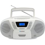 Kassettenspieler, CD/MP3, BT 4.2, USB,AUX,UKW, Weiss, Blaupunkt B120, WIE NEU