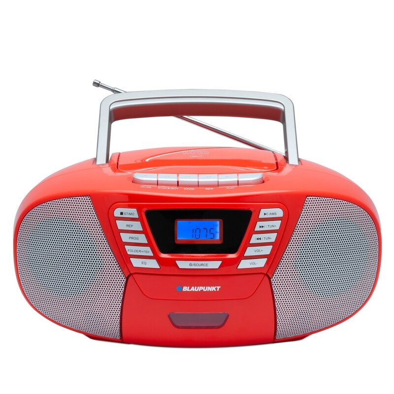 Kassettenspieler, CD/MP3, BT 4.2, USB,AUX,UKW, Rot, Blaupunkt B120, GEPRÜFT