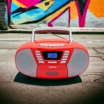 Kassettenspieler, CD/MP3, BT 4.2, USB,AUX,UKW, Rot, Blaupunkt B120, GEPRÜFT