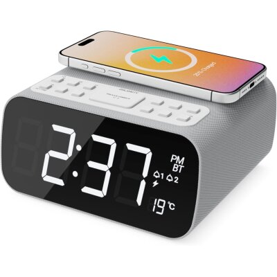 Bluetooth Radiowecker, Ladestation,Thermometer, dimmbar,...