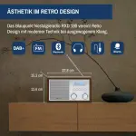 Radio mit Bluetooth,Retro-Walnuss-Optik, Nostalgie, Blaupunkt, RXD180WN, GEPRÜFT