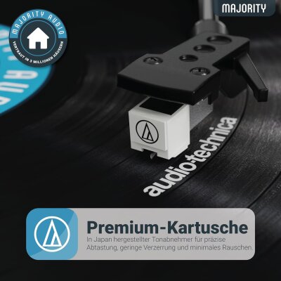 Plattenspieler mit Aufnahmefunktion, eing. Lautsprecher, Majority Moto, GEPRÜFT - WIE NEU