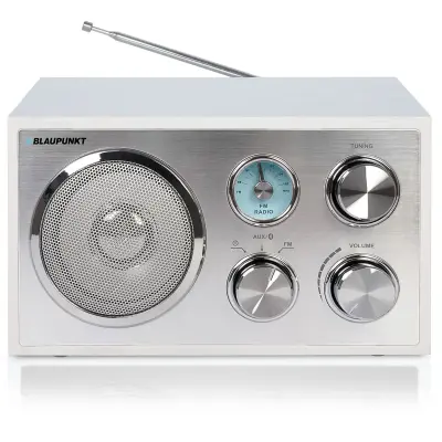 Radio,Weiß-Alu Retro, Bluetooth, UKW, AUX-IN,...