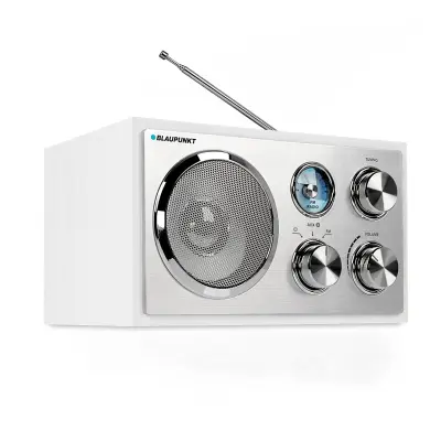 Radio,Weiß-Alu Retro, Bluetooth, UKW, AUX-IN,...