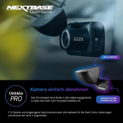 1080p Front & 720p Rear Dash-Cam, 140° Blickwinkel, Parkmodus, Nextbase 222XRZSD, WIE NEU