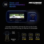 1080p Front & 720p Rear Dash-Cam, 140° Blickwinkel, Parkmodus, Nextbase 222XRZSD, WIE NEU
