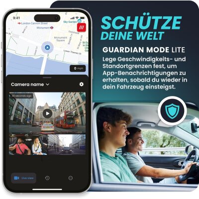 Nextbase Piqo 2K Dashcam Auto + 32GB SD Karte, Kompakte QHD Autokamera ohne Display, GEPRÜFT