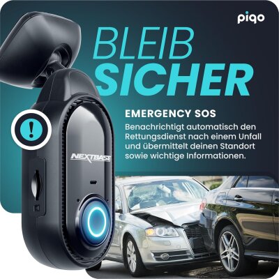 Nextbase Piqo 2K Dashcam Auto + 32GB SD Karte, Kompakte QHD Autokamera ohne Display, GEPRÜFT