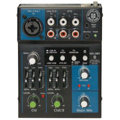 3-Kanal USB-Bluetooth Mixer mit Audio-Interface –...