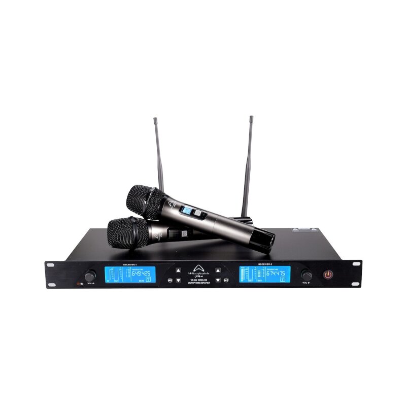 Dual UHF Funkmikrofonset mit EQ & Reichweite, Wharfedale Pro WF-300, WIE NEU