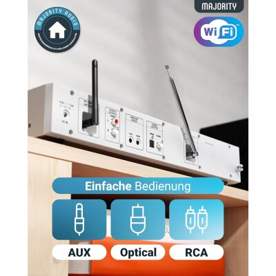 Tuner, DAB+/FM, Internet, Bluetooth, Silber, Majority Fitzwilliam 2024, GEPRÜFT