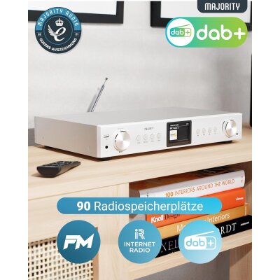 Tuner, DAB+/FM, Internet, Bluetooth, Silber, Majority Fitzwilliam 2024, GEPRÜFT