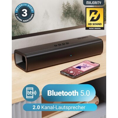 Soundbar für TV Geräte, HDMI ARC, BT, USB & AUX,Majority NAGA40, GEPRÜFT WIE NEU