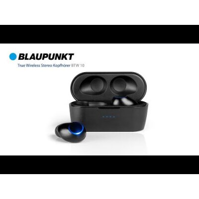 Kopfhörer In Ear, Blaupunkt BTW 10, Ladecase, BT 5.0,TWS,Schwarz, GEPRÜFT - GUT