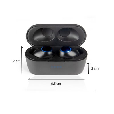 Kopfhörer In Ear, Blaupunkt BTW 10, Ladecase, BT 5.0,TWS,Schwarz, GEPRÜFT - GUT