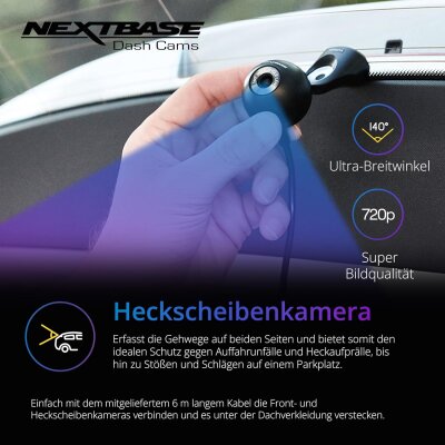 1080p Front/Rear Dash-Cam, Parking-Modus ,Nextbase NBDVR222XRWC, WIE NEU