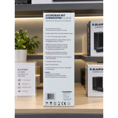 Soundbar Bluetooth, HDMI ARC, + Subwoofer 2.1,LS 2225,Blaupunkt,GEPRÜFT WIE NEU