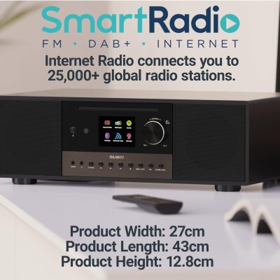 Internetradio, DAB+, CD, BT, eingebauter Subwoofer, Quadriga, schwarz, WIE NEU
