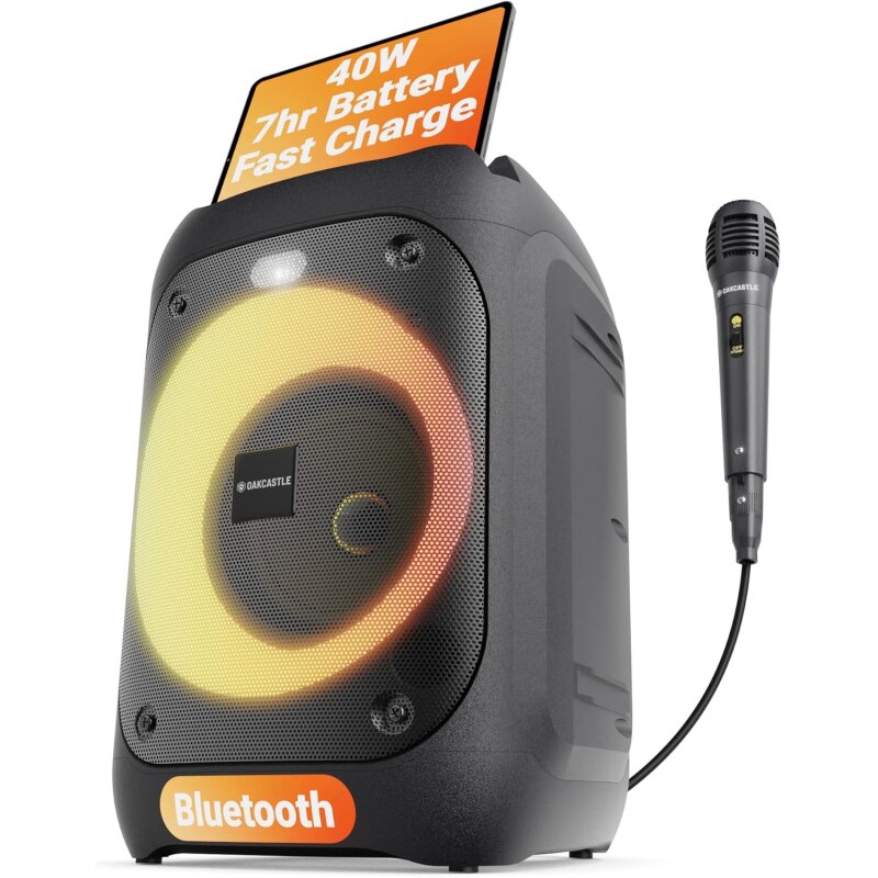 Bluetooth Karaokebox für Kinder, Licht, Mikrofon, Oakcastle PS100 WIE NEU