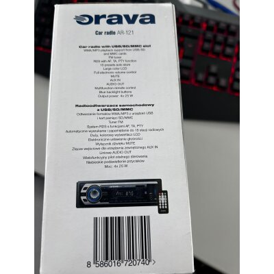 Autoradio, Bluetooth, MP3, USB, SD, FM, 4×25 W, Orava AR121, NEU