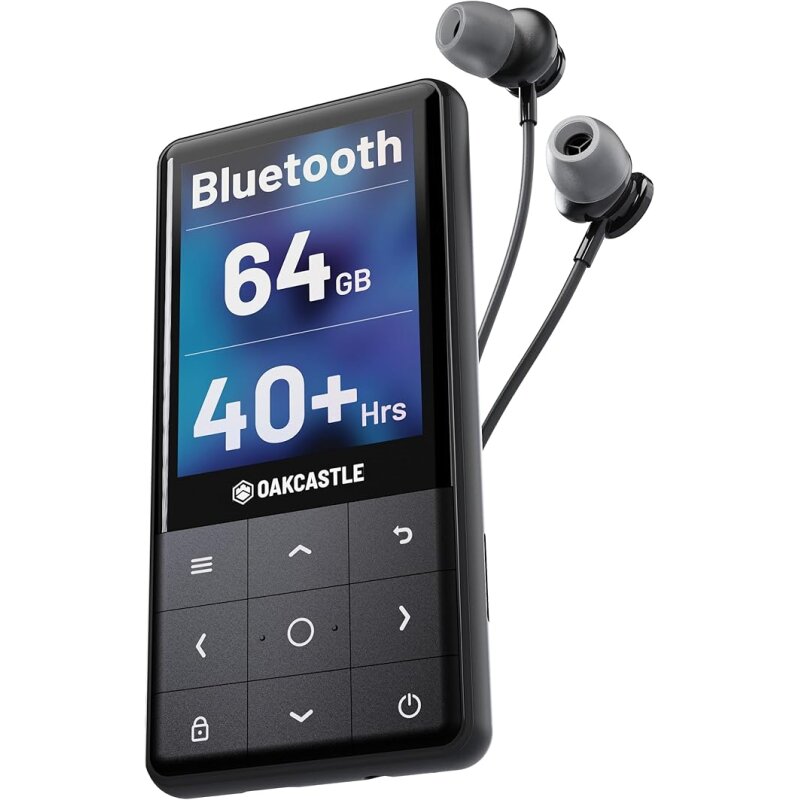 MP3-Player 64 GB, BT, microSD bis 128 GB, 50 h Akku, MP300, Oakcastle, WIE NEU