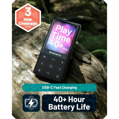 MP3-Player 64 GB, BT, microSD bis 128 GB, 50 h Akku, MP300, Oakcastle, WIE NEU