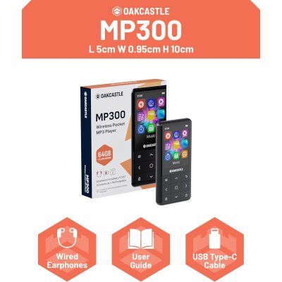 MP3-Player 64 GB, BT, microSD bis 128 GB, 50 h Akku,...