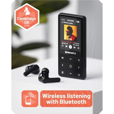 MP3-Player 64 GB, BT, microSD bis 128 GB, 50 h Akku, MP300, Oakcastle, Geprüft