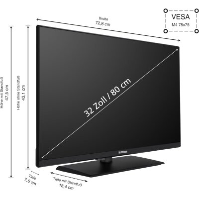 TV Telefunken XF32AN750M 32" Full HD Android, Dolby Vision Triple Tuner WIE NEU