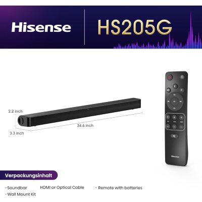 Bluetooth Soundbar 2.0 HDMI ARC USB 120W – Hisense...