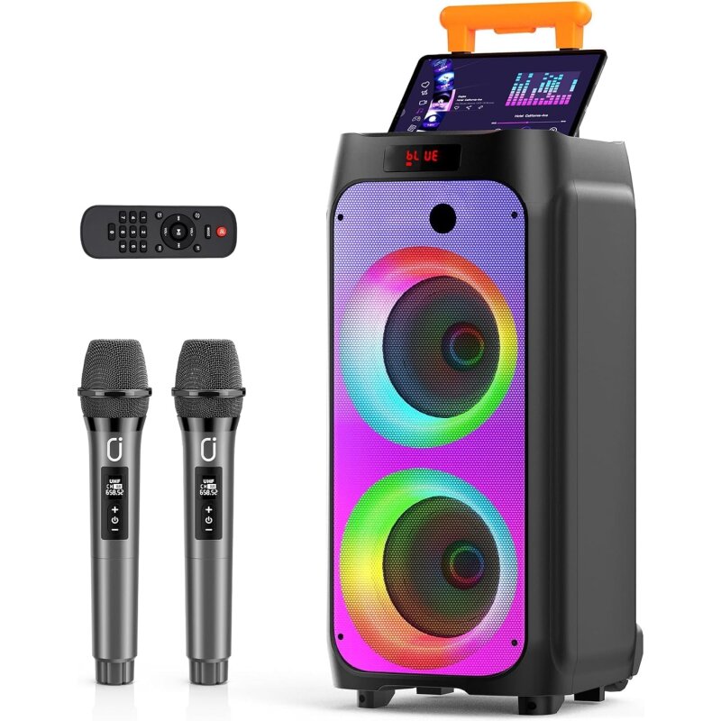 Karaoke Anlage Bluetooth Partybox LED Funkmikrofon Akku JYX UNVOLLSTÄNDIG