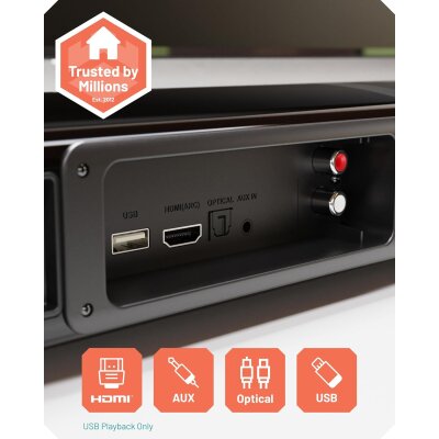 TV Soundbar teilbar Bluetooth, Standard ohne HDMI Kabel,Oakcastle SB80, WIE NEU