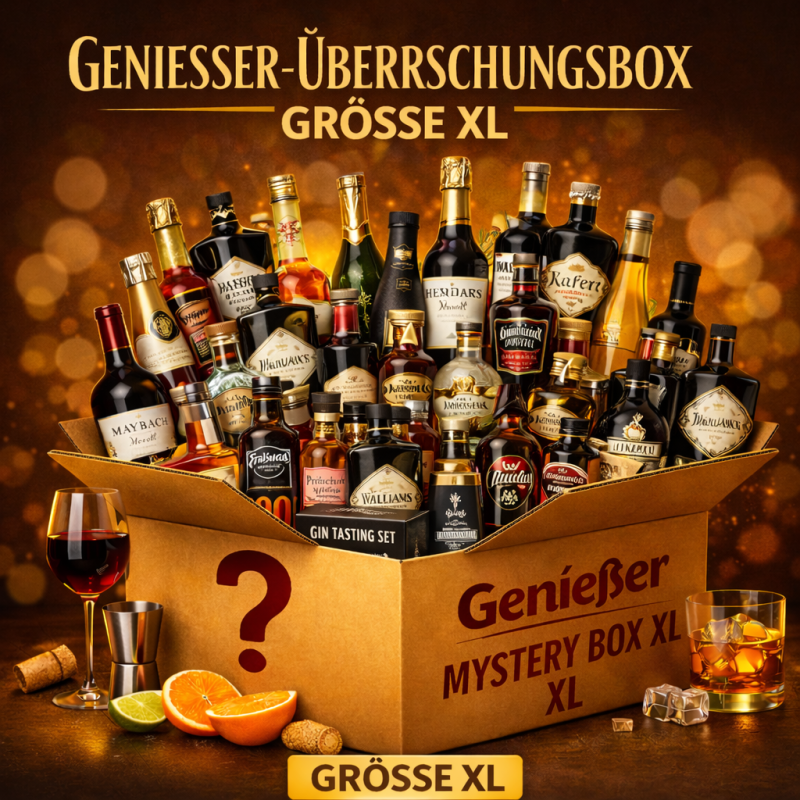 Genießer-Überraschungsbox Größe XL – Markengetränke & Geschenkidee