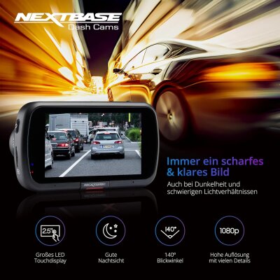 Dashcam,1080p@60fps, SD-Card, GPS, WiFi & Parkmodus, Nextbase NBDVR322GW, AKKU DEFEKT