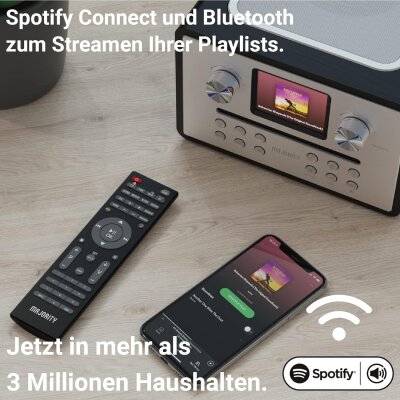 CD Internetradio. DAB+, BT, Fernbedienung, Majority Homerton 2, schwarz, GEPRÜFT