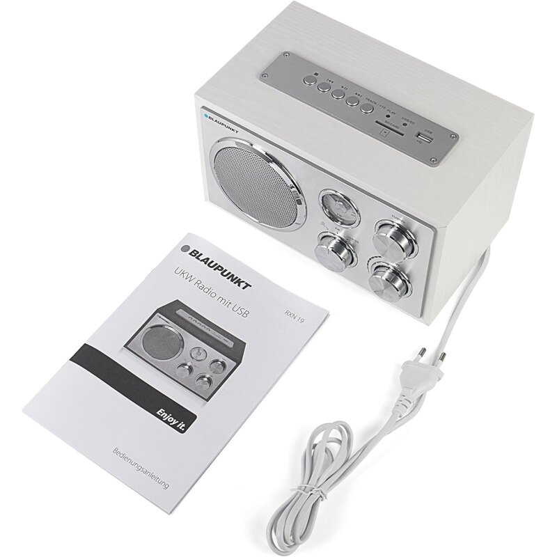 Radio weiß, UKW/MW, USB, SD & AUX, Holzgehäuse, Blaupunkt RXN 19 , ELEKTRONIKFEHLER