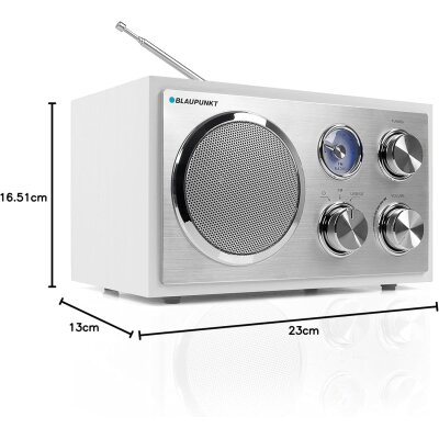 Radio weiß, UKW/MW, USB, SD & AUX, Holzgehäuse, Blaupunkt RXN 19 , ELEKTRONIKFEHLER